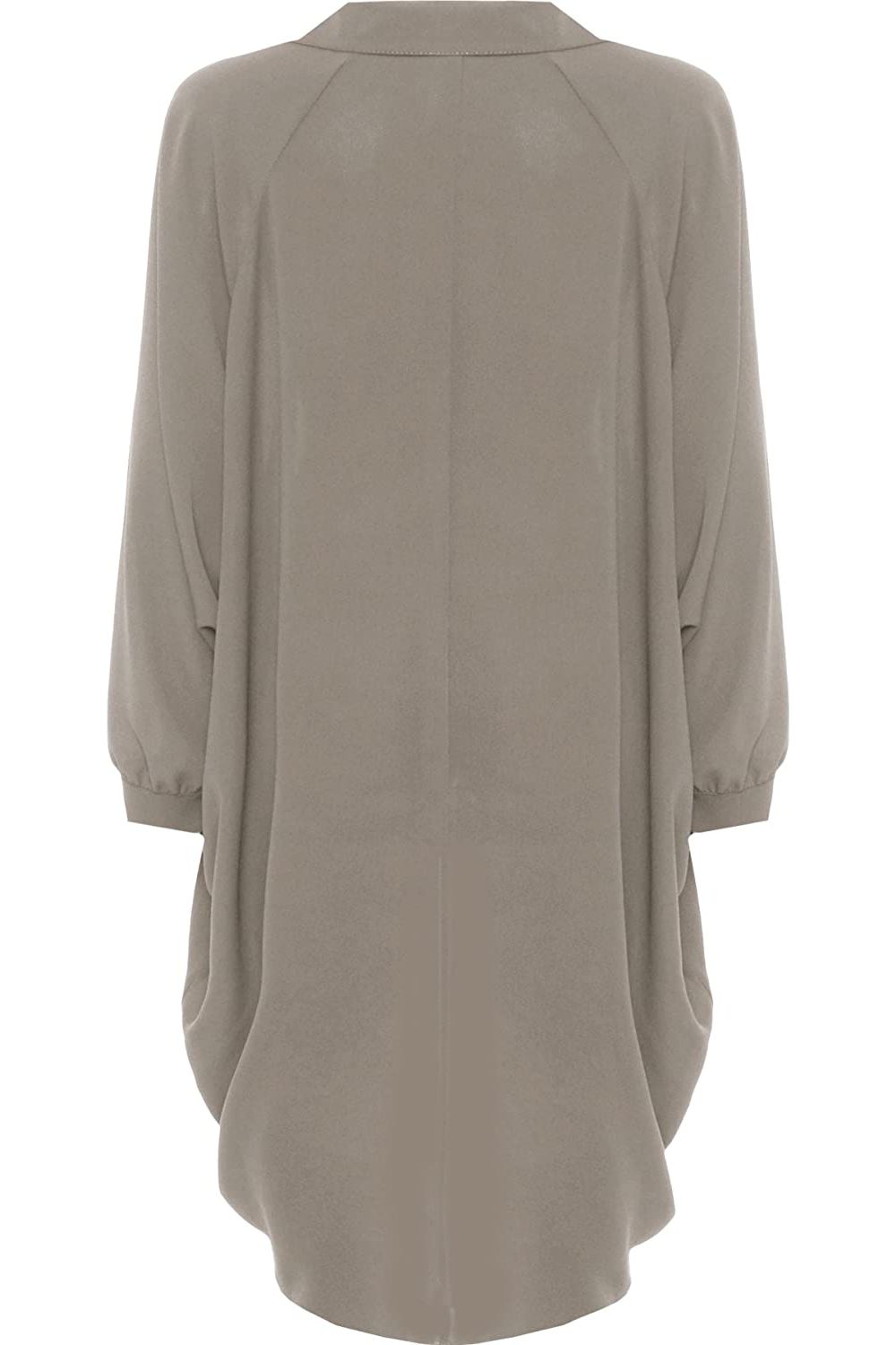 Plus Size Long Sleeve Hi Lo Button Collar Dress Dress WearAll