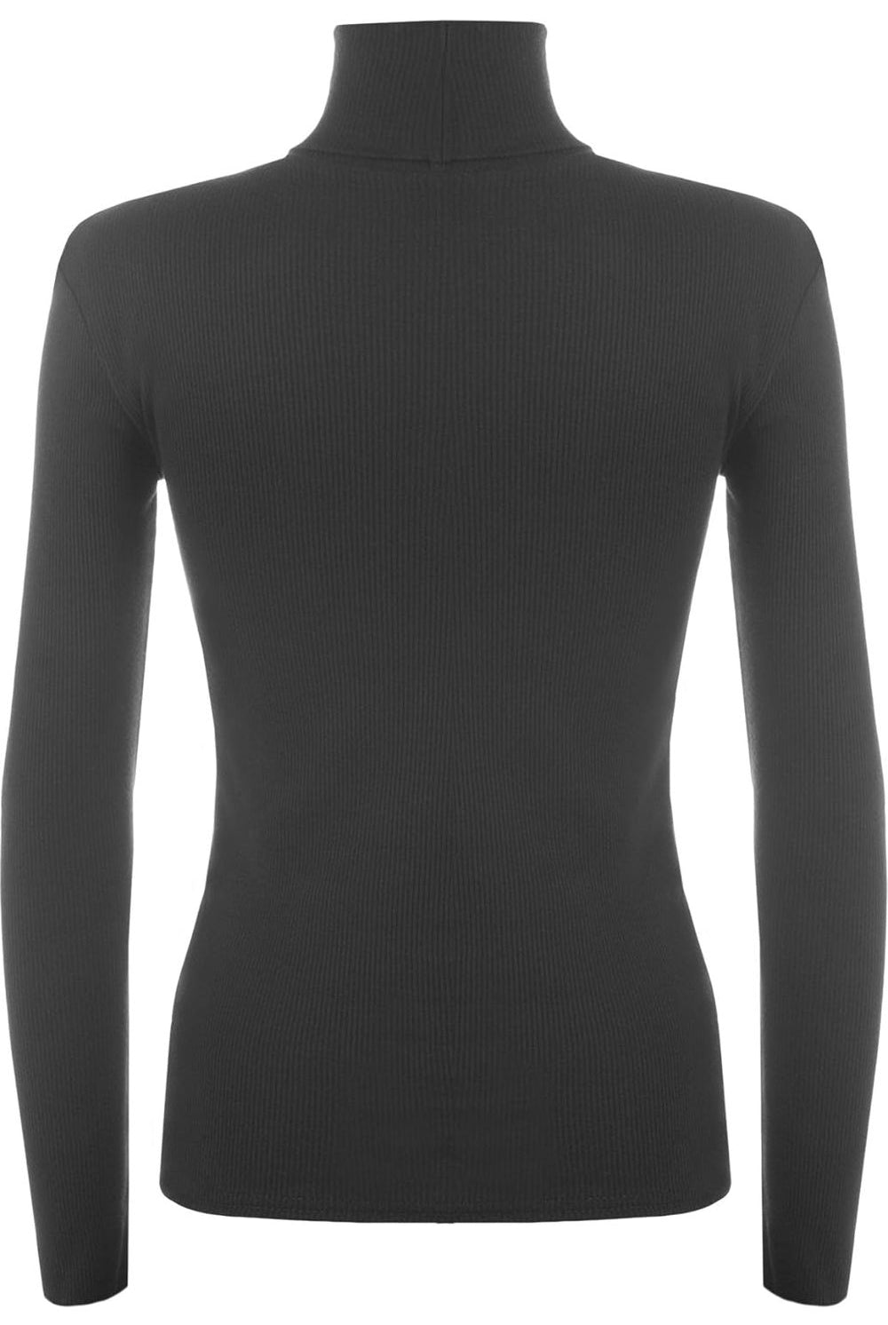Plus Size Ribbed Stretch Polo Neck Top Tops WearAll