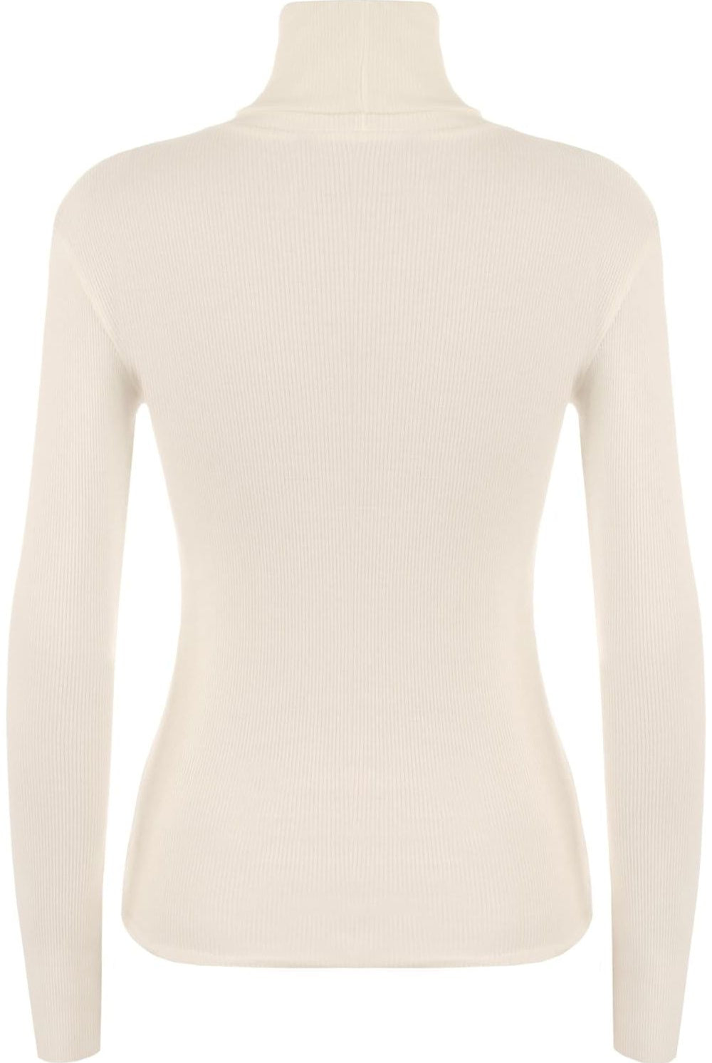 Plus Size Ribbed Stretch Polo Neck Top Tops WearAll Peach 16-18