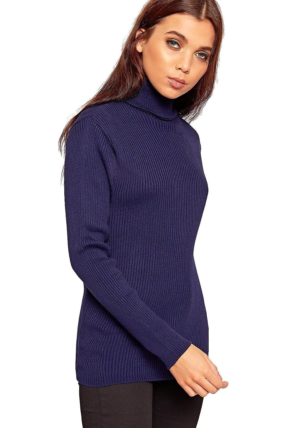 Polo Neck Knitted Top Tops WearAll