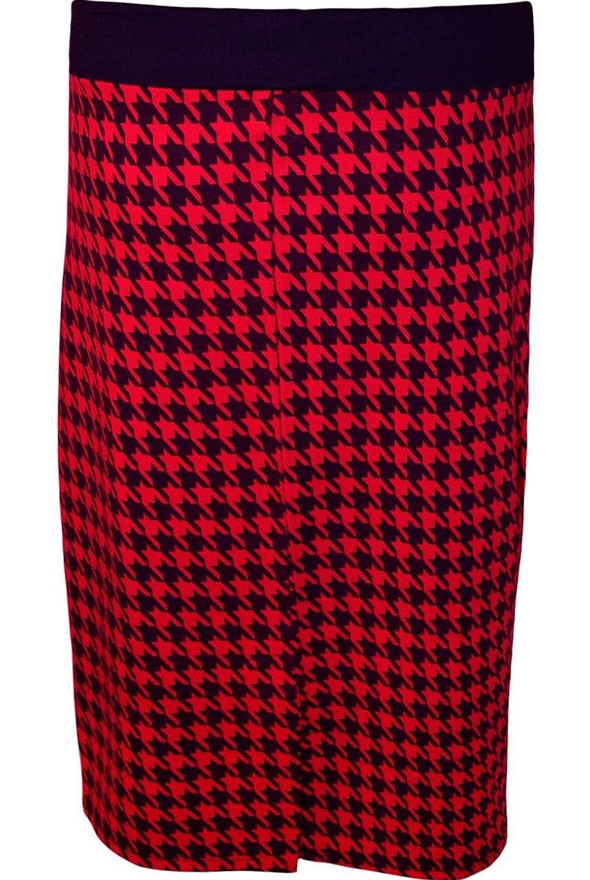 Plus Size Midi Skirt Dogtooth