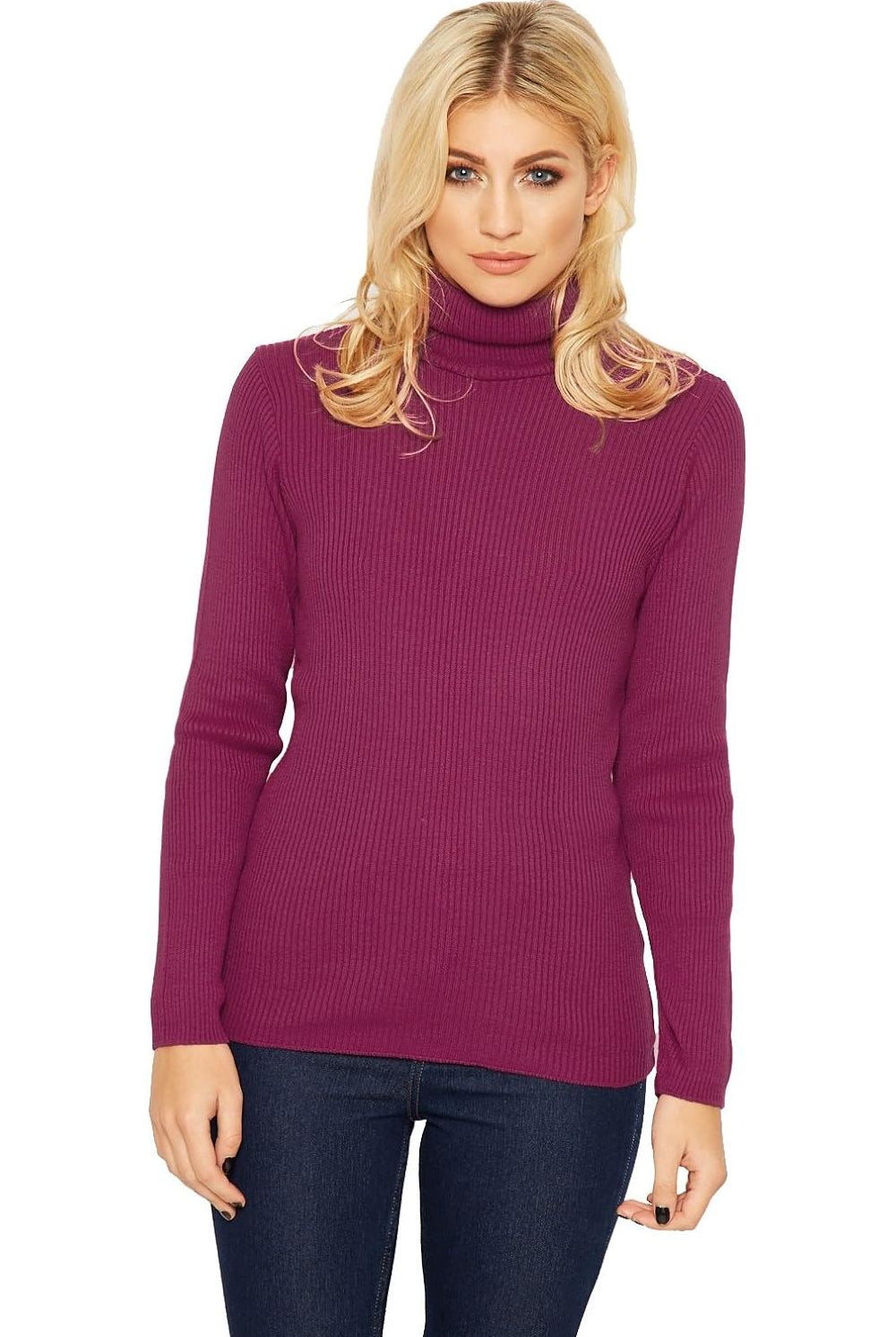 Polo Neck Knitted Top Tops WearAll