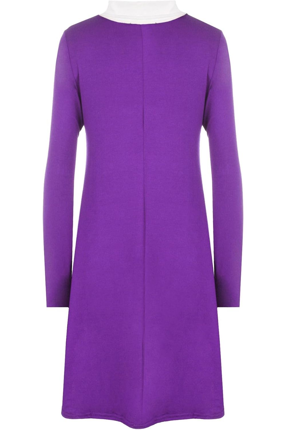 Plain Collar Flared Ladies Swing Dress Dress WearAll