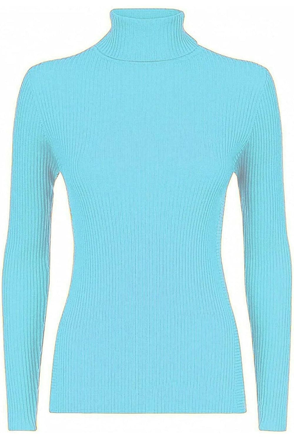 Ribbed Stretch Polo Neck Top Tops WearAll