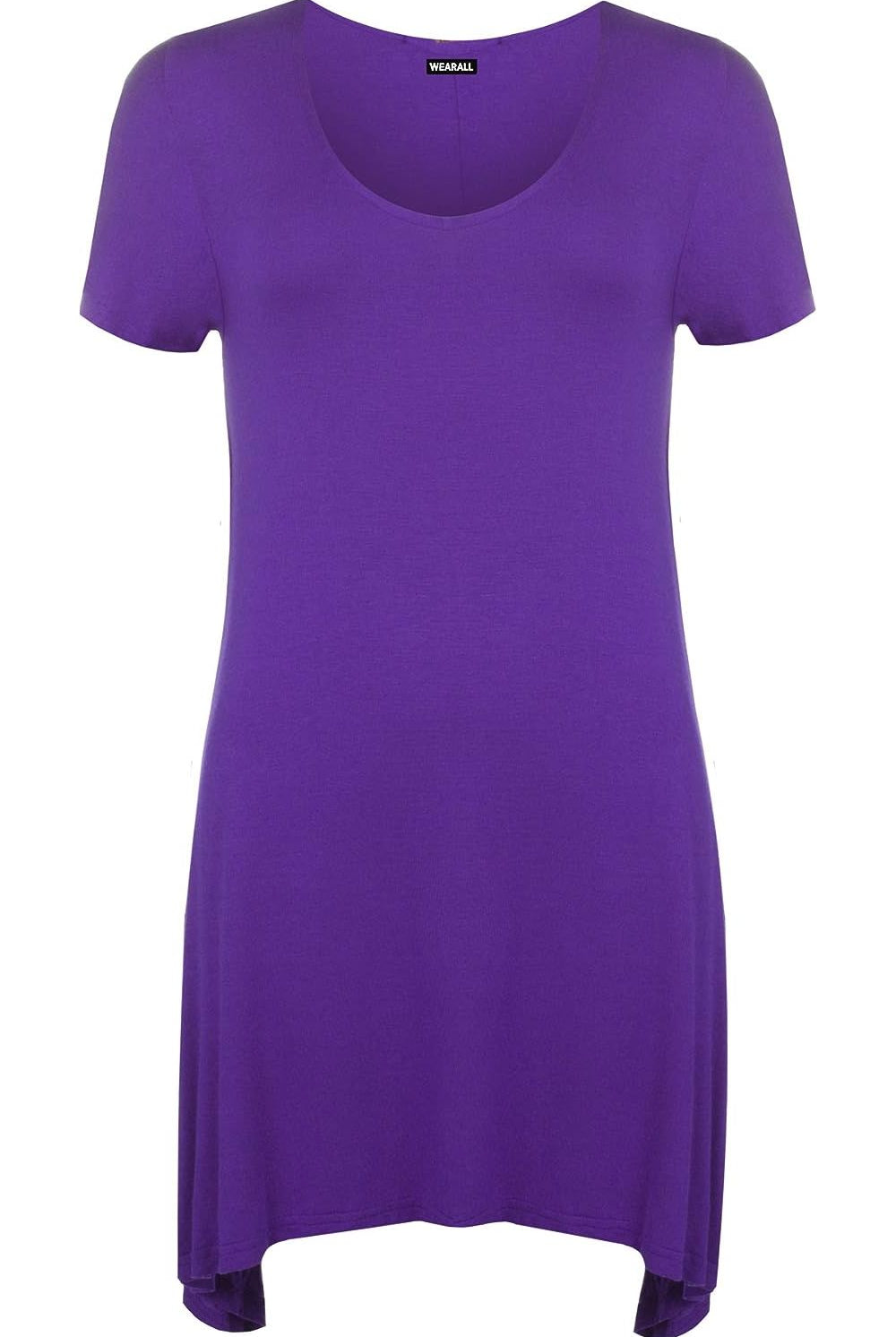 Hanky Hem Short Sleeve Top Apparel & Accessories WearAll Purple 14