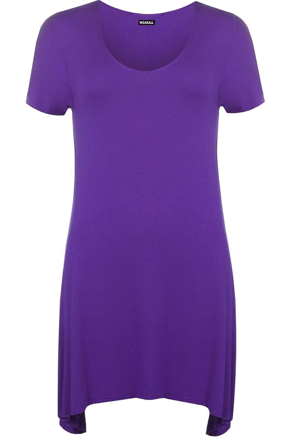 Hanky Hem Short Sleeve Top Apparel & Accessories WearAll Purple 14