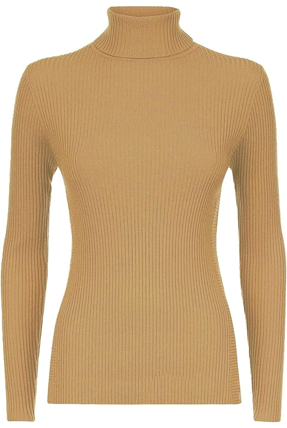 Plus Size Ribbed Stretch Polo Neck Top Tops WearAll