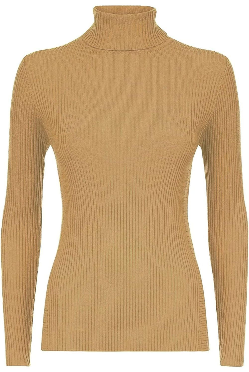 Ribbed Stretch Polo Neck Top Tops WearAll