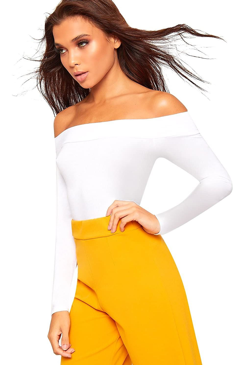 Off Shoulder Long Sleeve Bodysuit Bodysuit WearAll