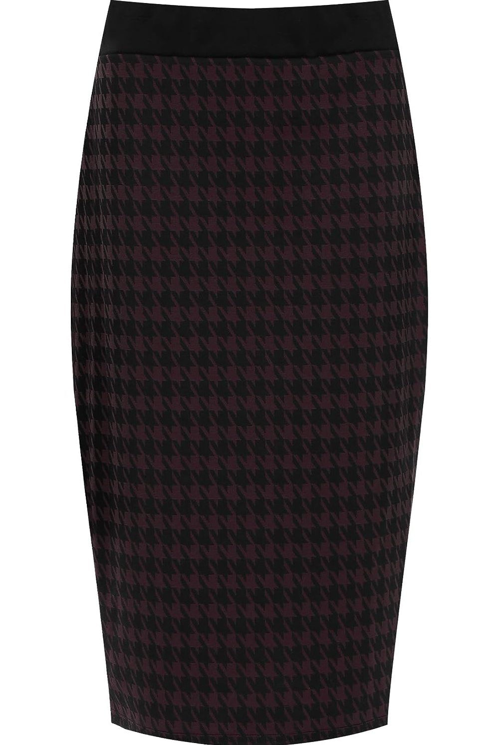 Plus Size Midi Skirt Dogtooth