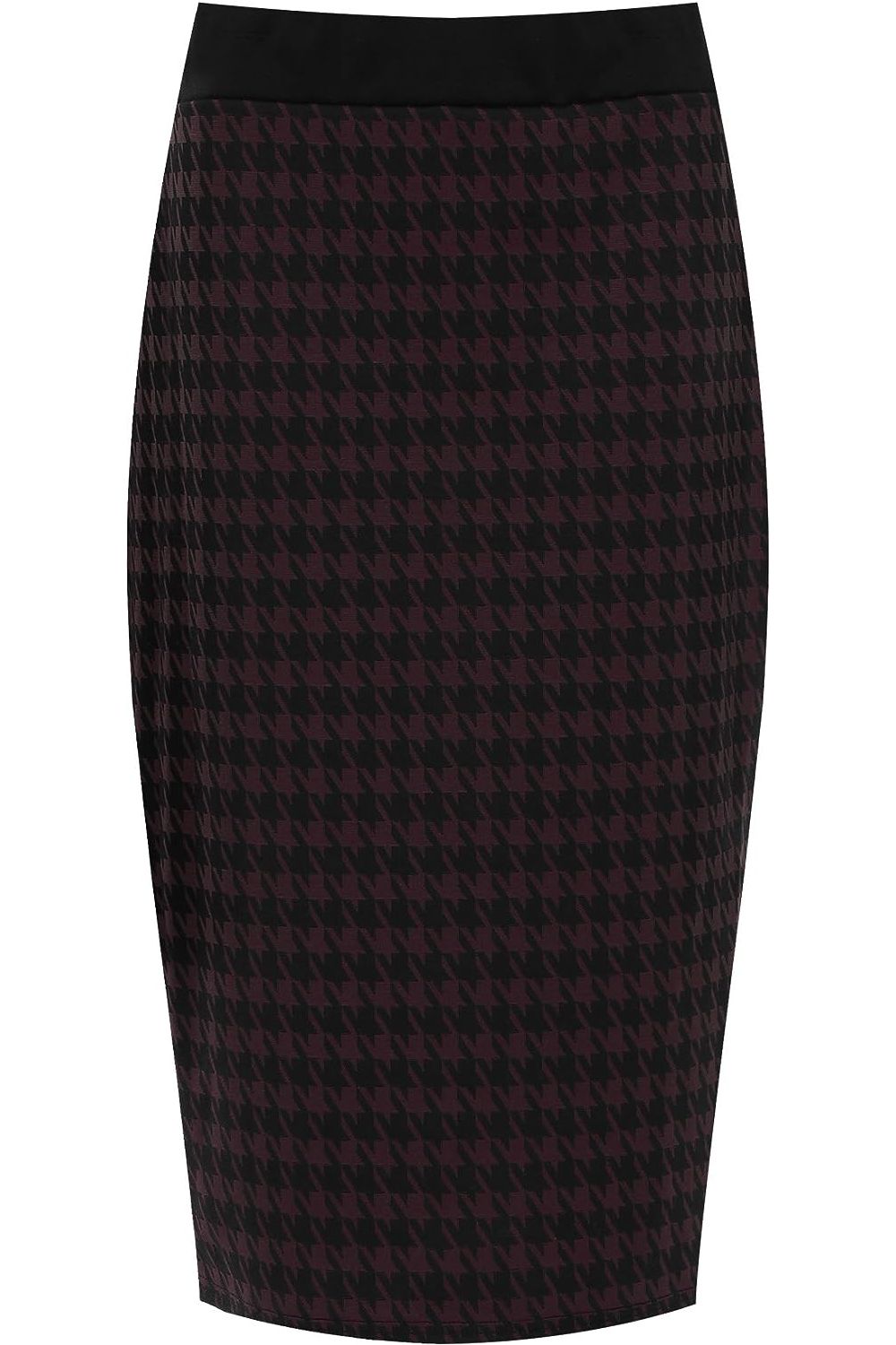 Plus Size Midi Skirt Dogtooth