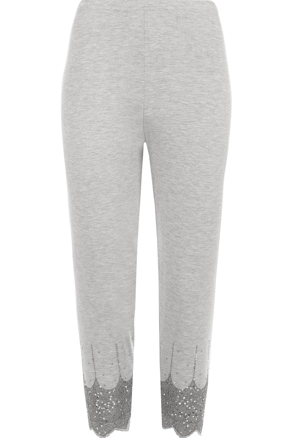 Scallop Edge Sequin Leggings Leggings WearAll