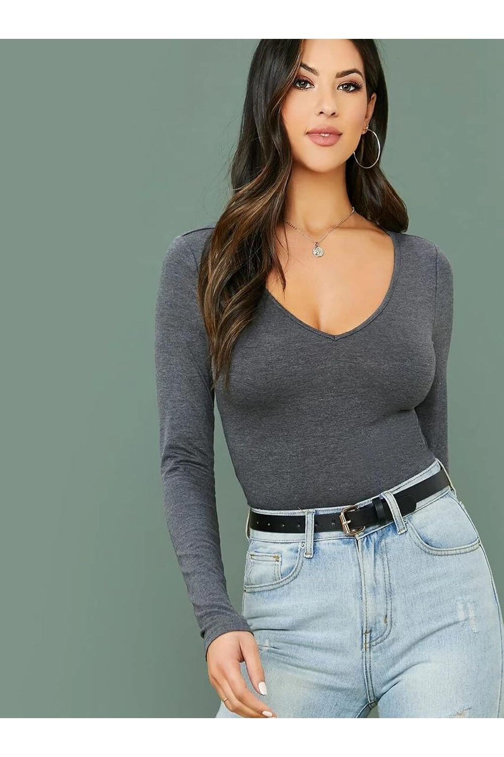 Long Sleeve V Neck Top Tops WearAll