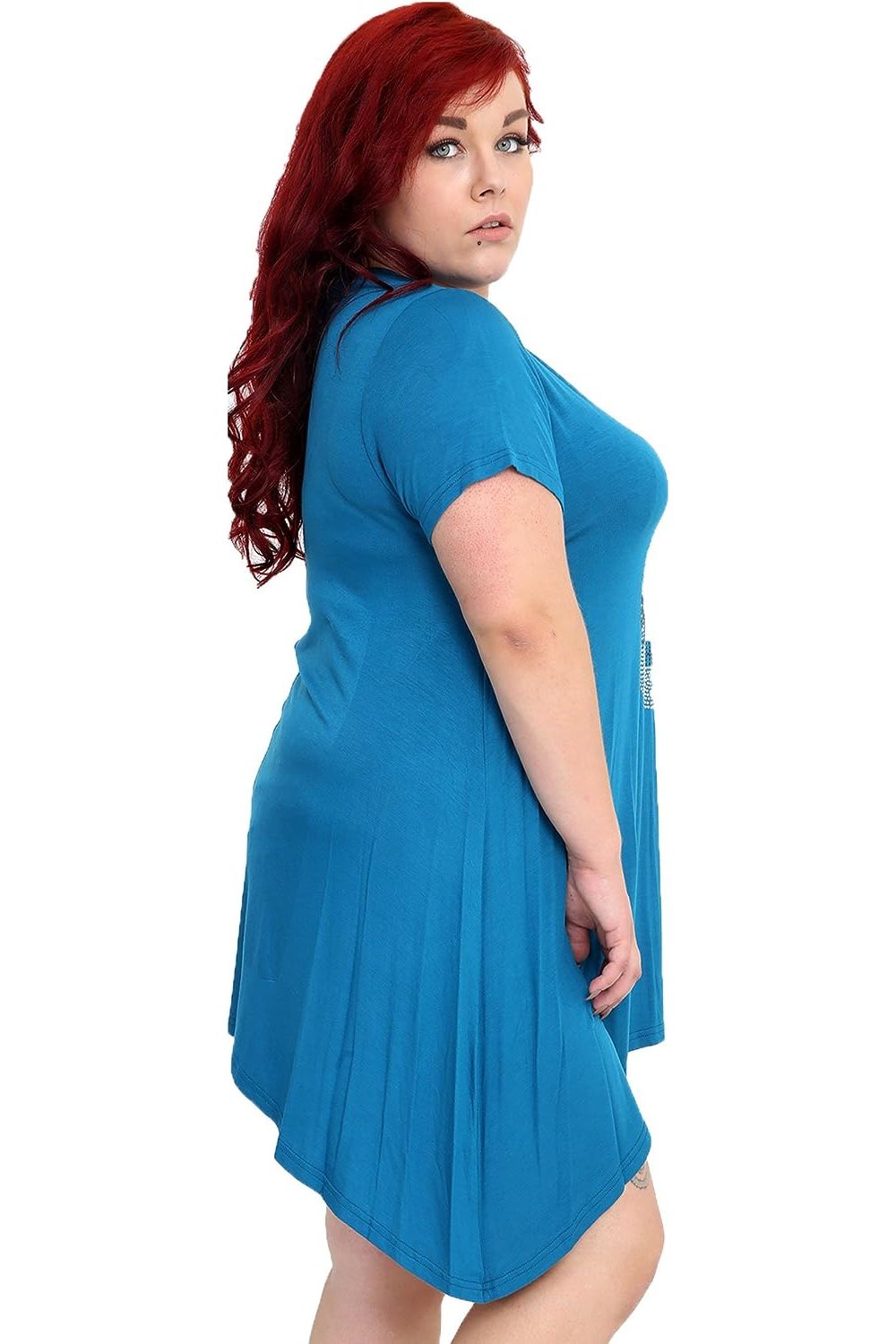 Skull Stud Hanky Hem Short Sleeve Top Apparel & Accessories WearAll