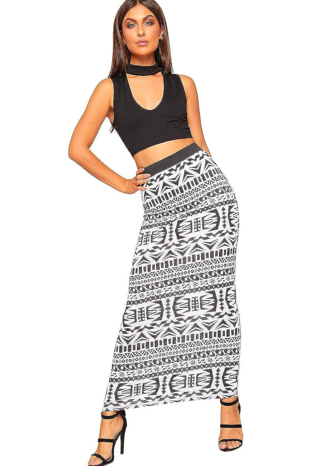High Waist Stretch Long Maxi Skirt Skirt WearAll