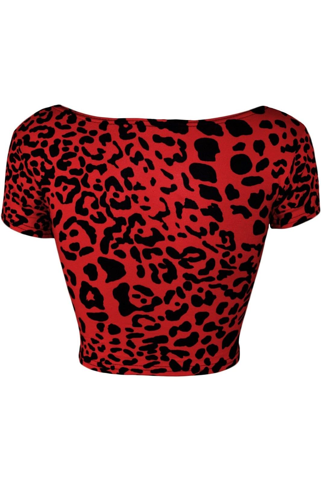 Printed Cap Sleeve Crop Tops Tops WearAll