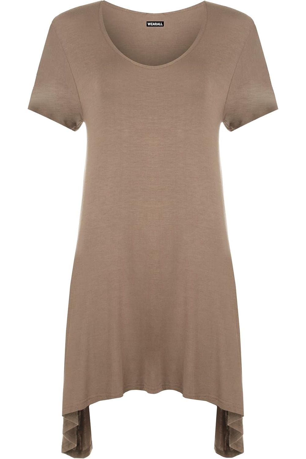 Hanky Hem Short Sleeve Top Apparel & Accessories WearAll Mocha 14