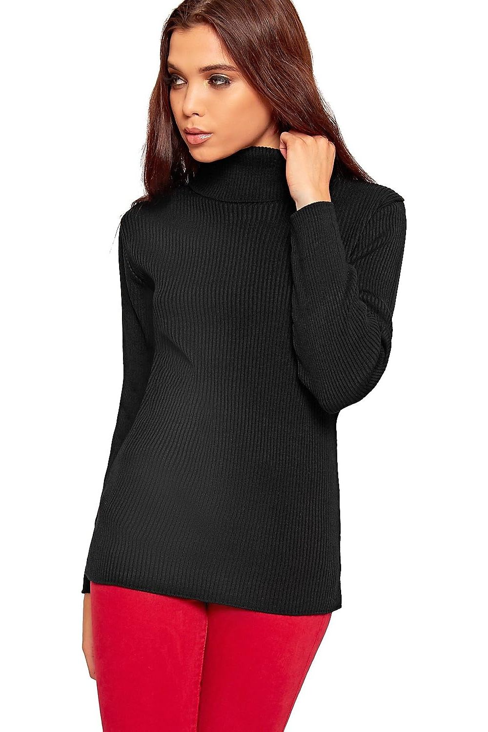 Polo Neck Knitted Top Tops WearAll