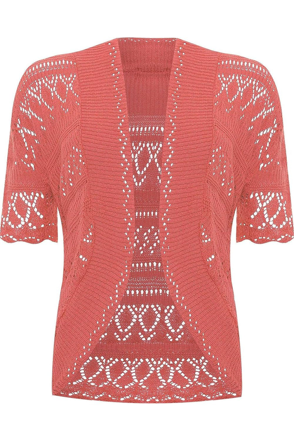 Plus Size Knitted Crochet Short Sleeve Shrugs Tops WearAll