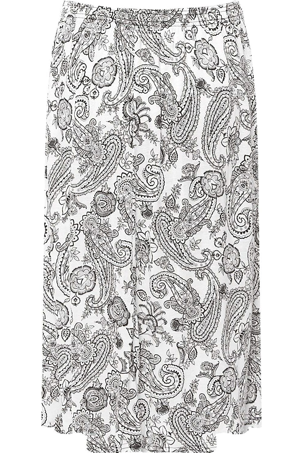 Paisley White Print Midi Skirt Skirt WearAll