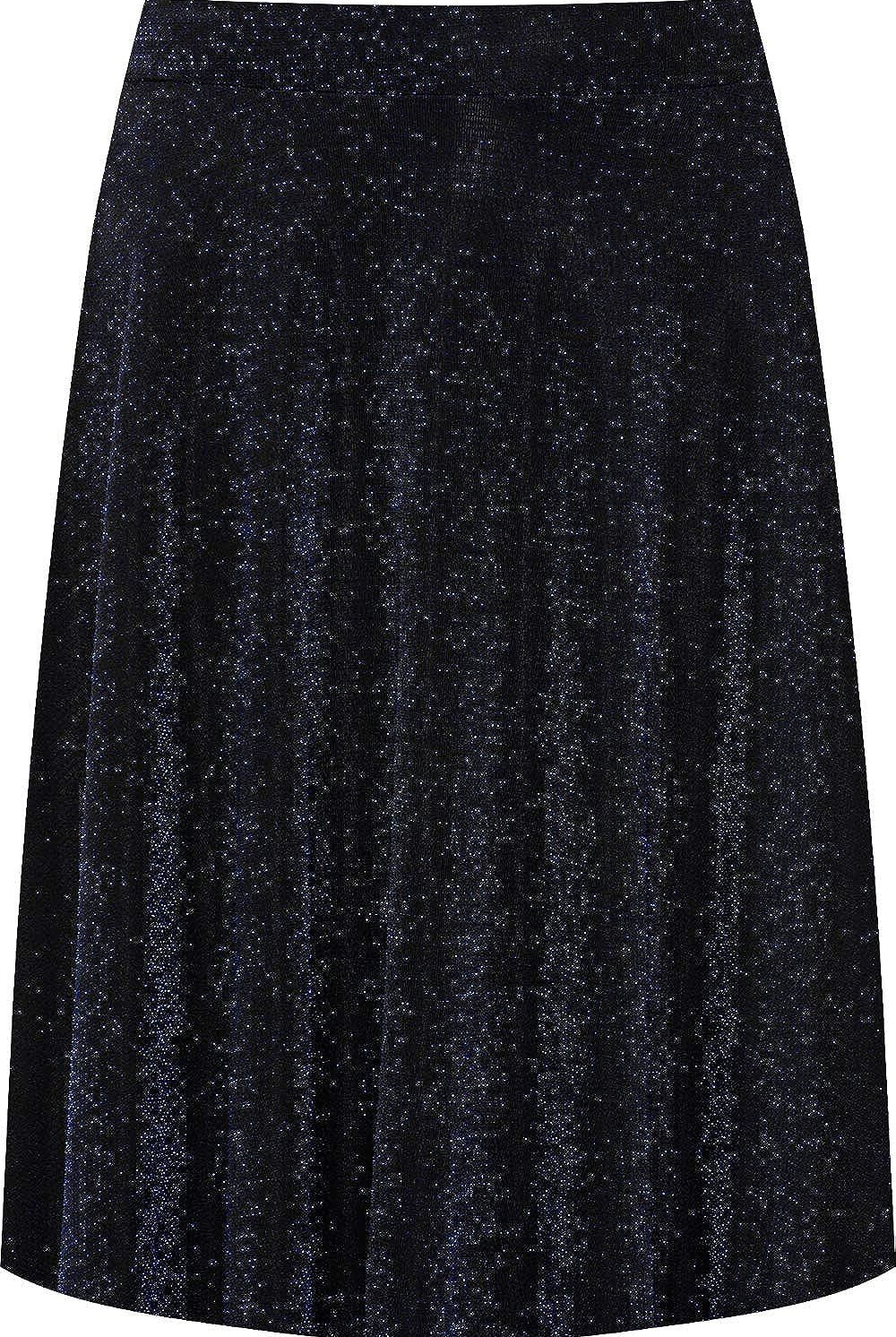 Lurex Glitter Sparkle Flared Swing Skirt Skirt WearAll Blue 14