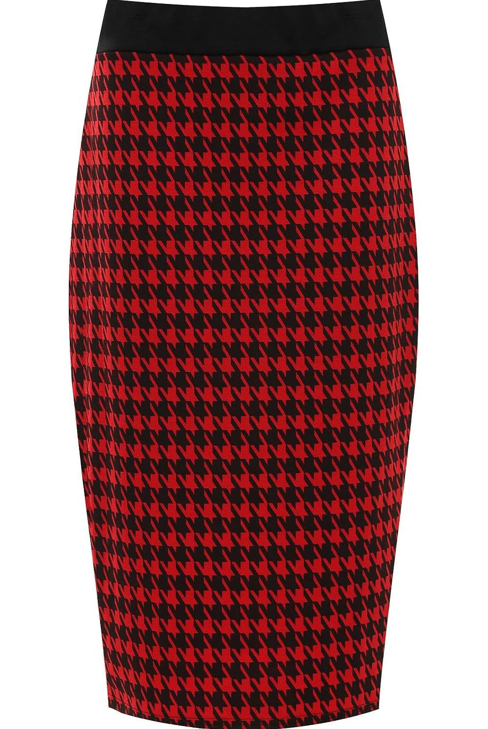 Plus Size Midi Skirt Dogtooth Apparel & Accessories WearAll Wine 12-14