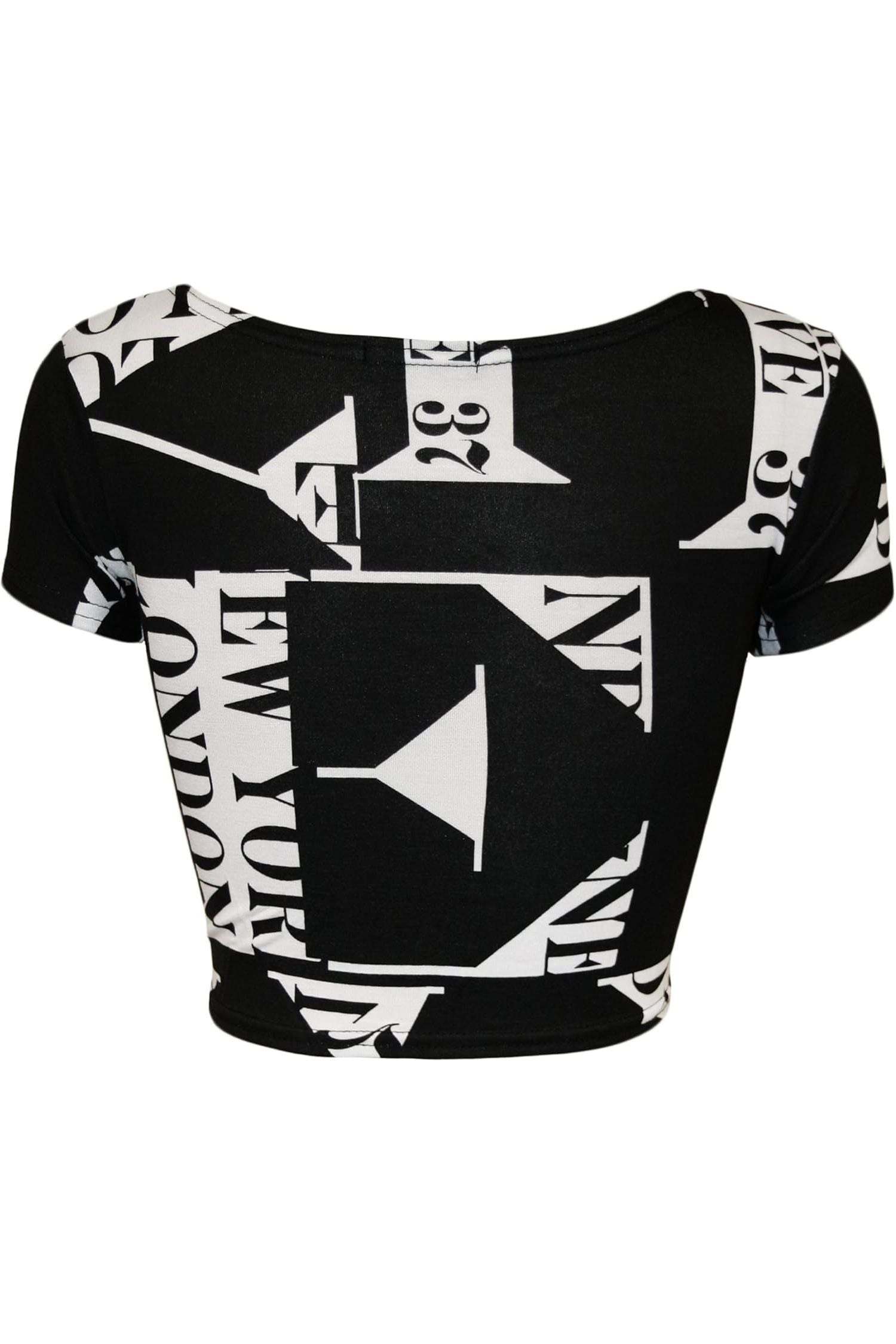 Printed Cap Sleeve Crop Tops Tops WearAll