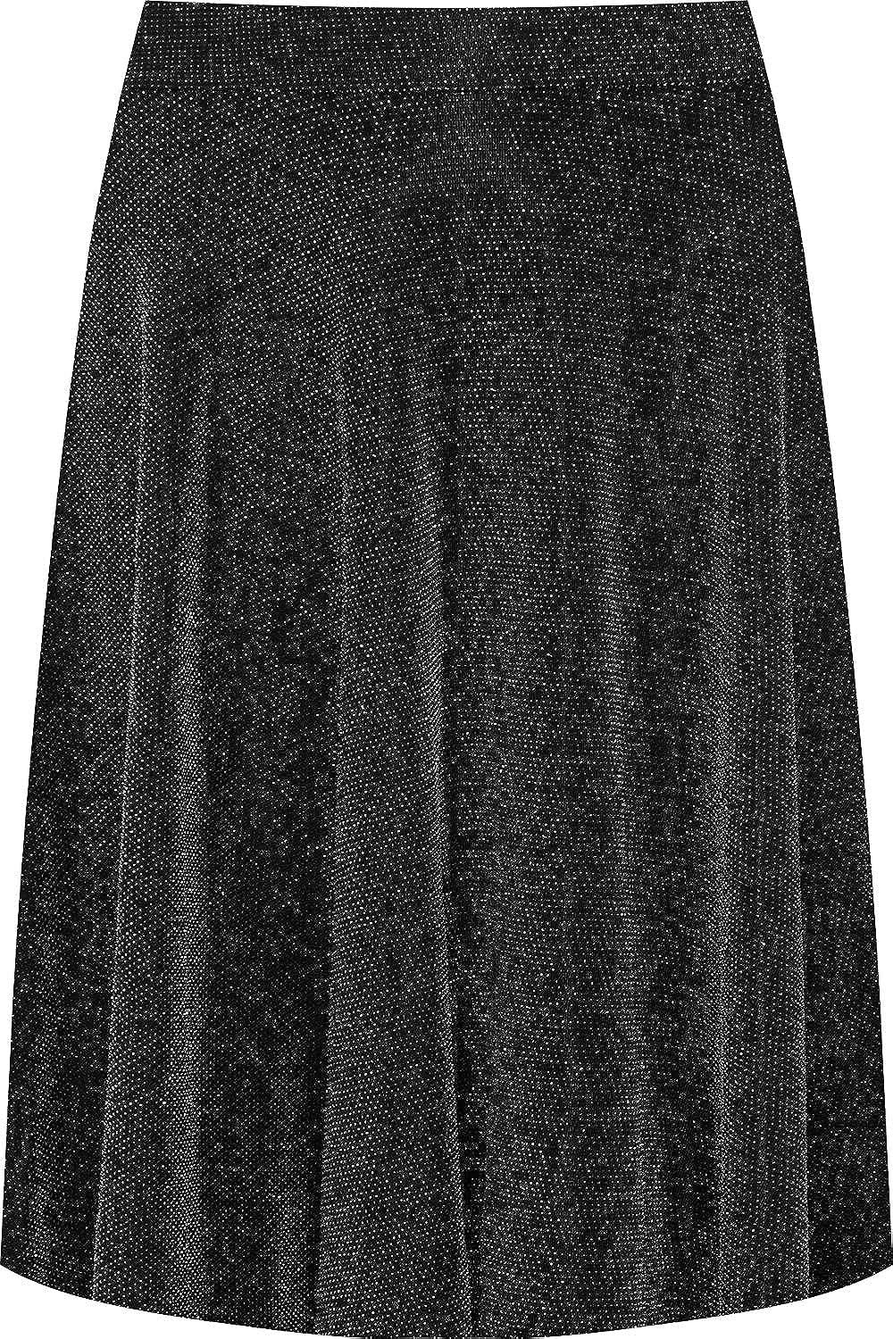 Lurex Glitter Sparkle Flared Swing Skirt Skirt WearAll Silver 14