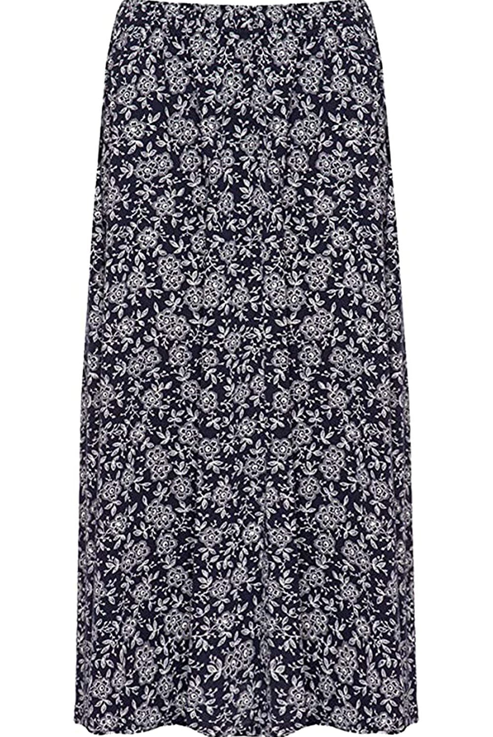 Floral Navy Midi Skirt Skirt WearAll