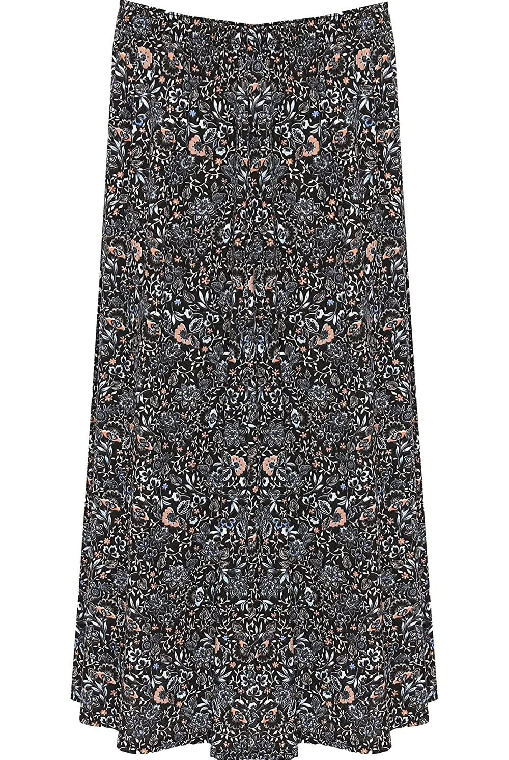 Plus Size Peach Floral Midi Skirt Skirt WearAll