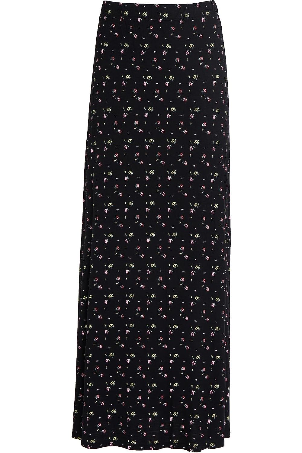 Plus Size Yellow Floral Print Maxi Skirt Skirt WearAll Yellow Floral 14