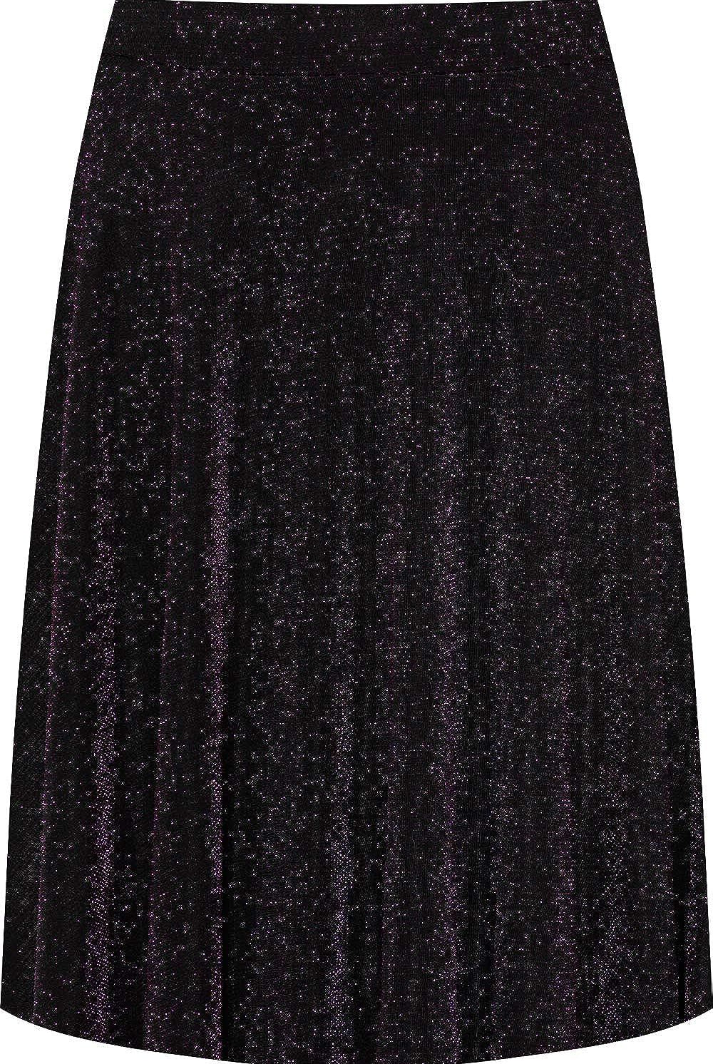 Lurex Glitter Sparkle Flared Swing Skirt Skirt WearAll Purple 14
