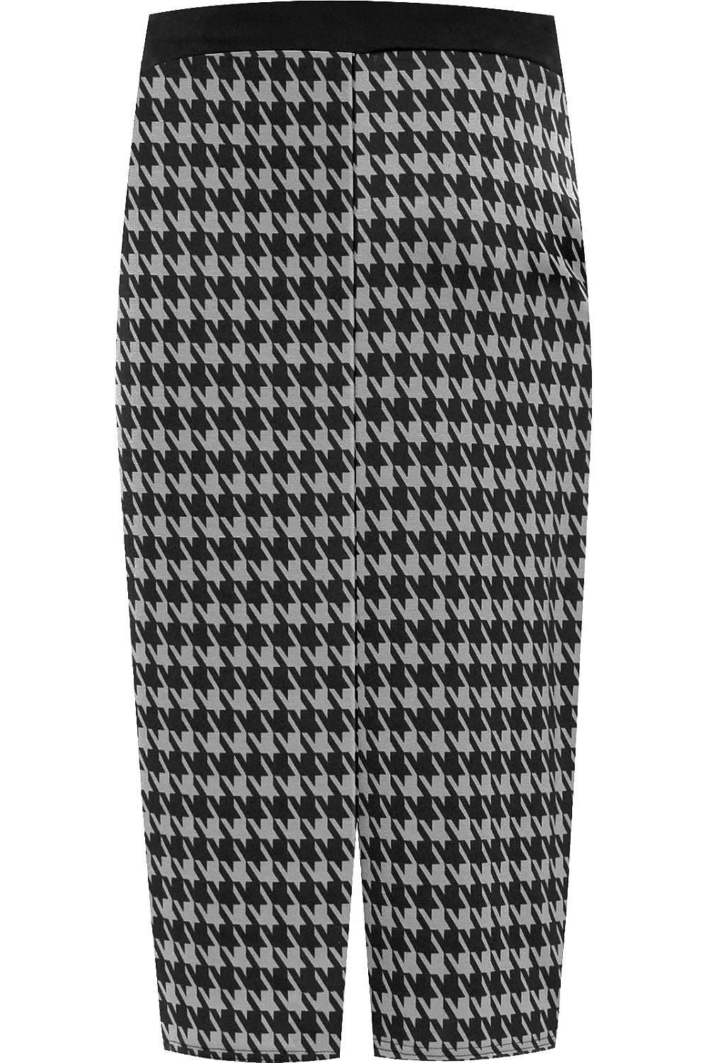 Plus Size Midi Skirt Dogtooth