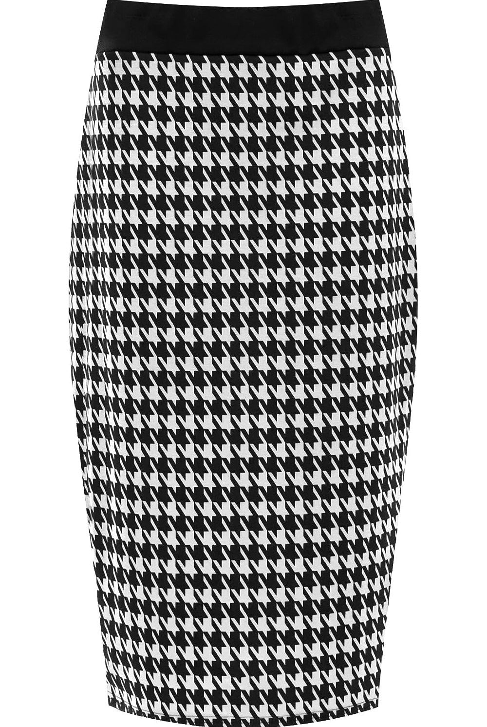Plus Size Midi Skirt Dogtooth