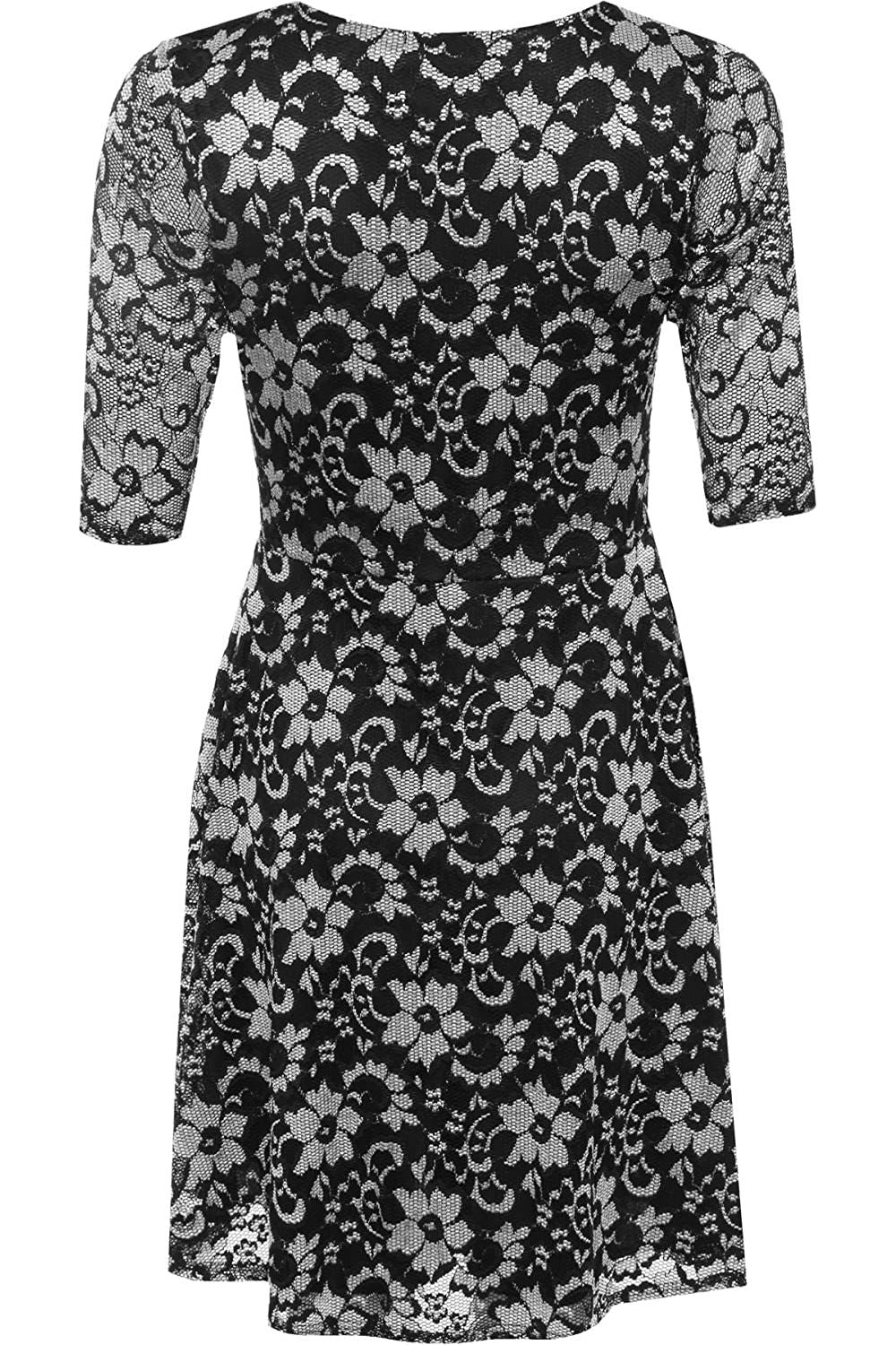 Plus Size Floral Lace Flared Skater Dress Dress WearAll