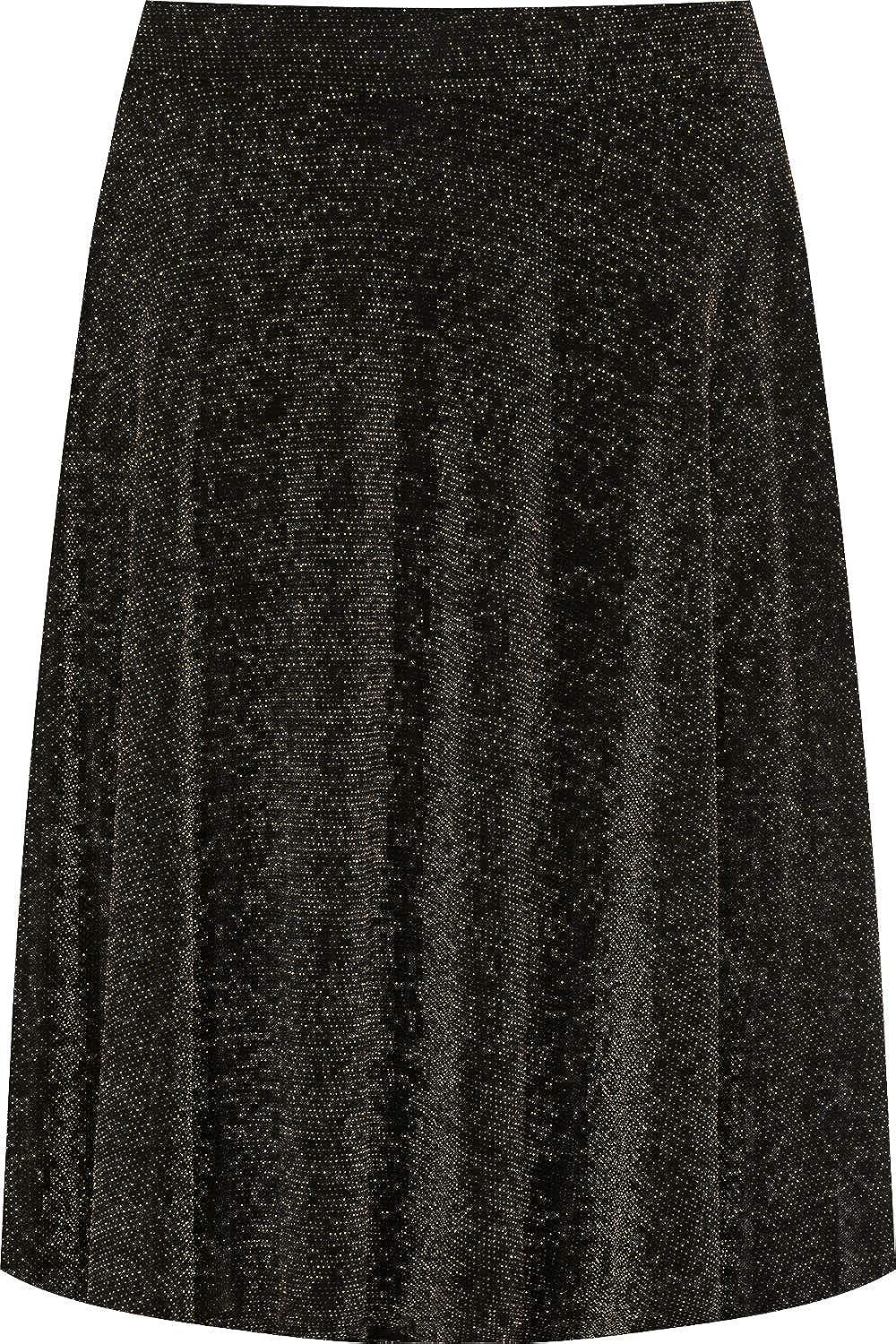 Lurex Glitter Sparkle Flared Swing Skirt Skirt WearAll Gold 14