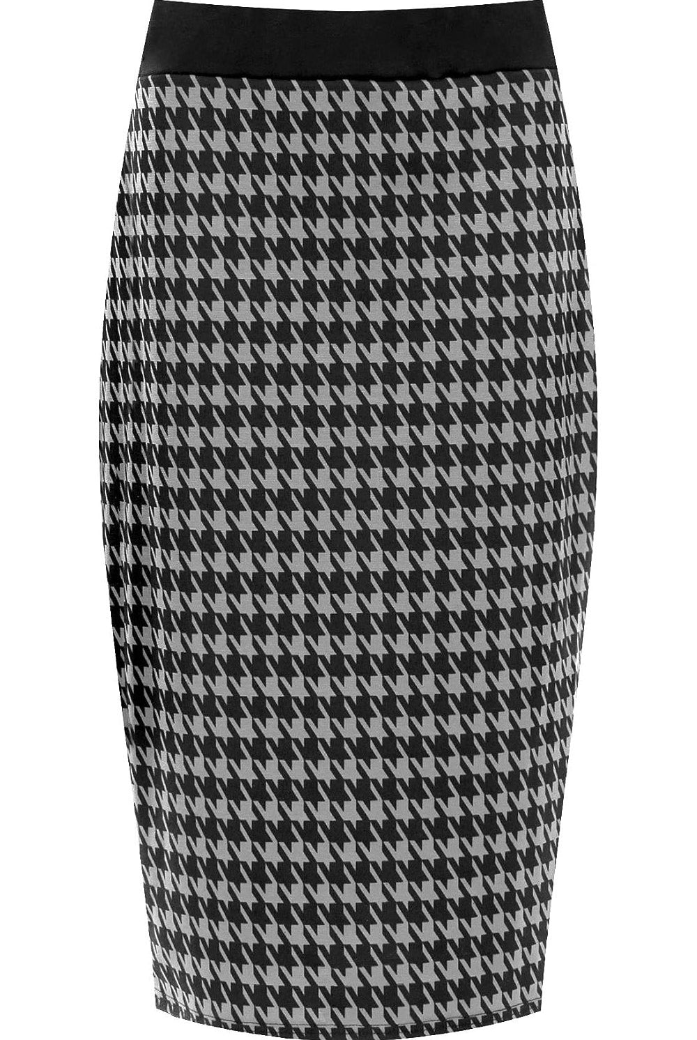 Plus Size Midi Skirt Dogtooth