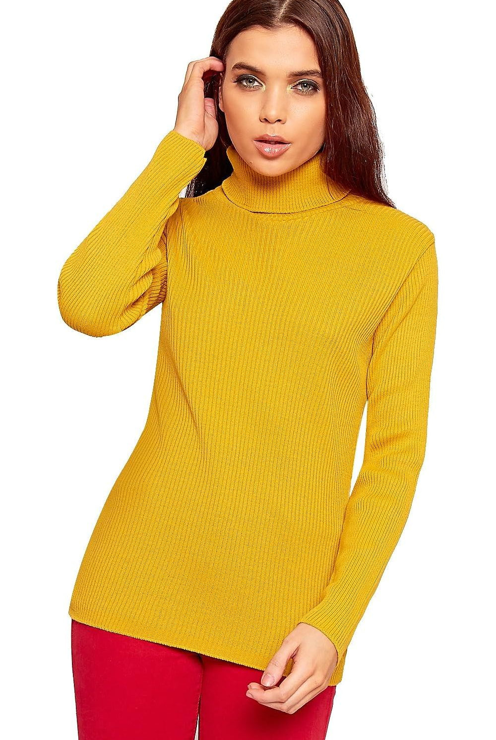 Polo Neck Knitted Top Tops WearAll