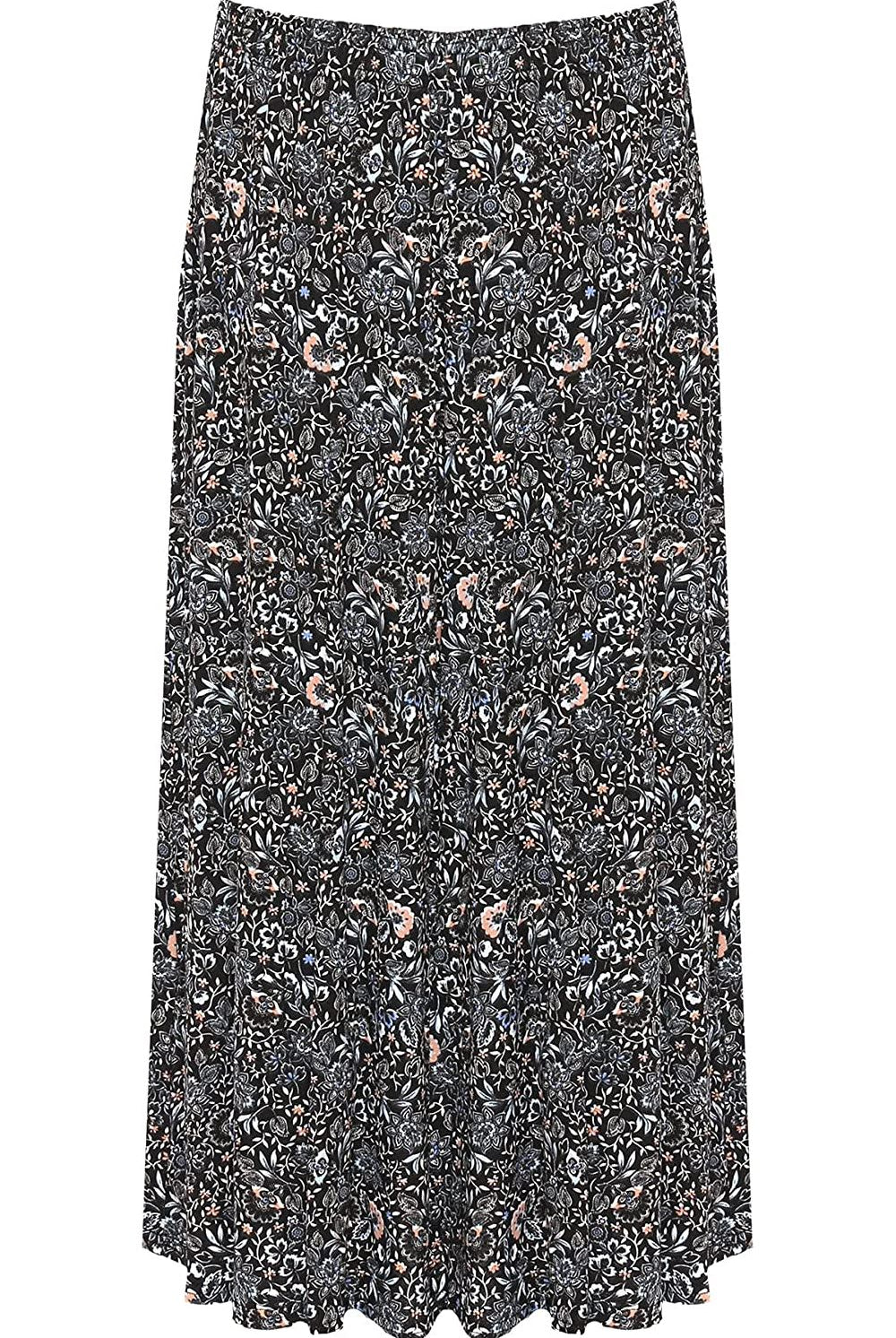 Plus Size Peach Floral Midi Skirt Skirt WearAll