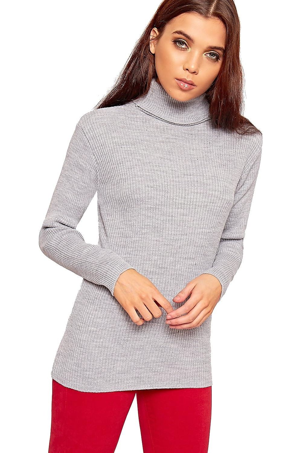 Polo Neck Knitted Top Tops WearAll