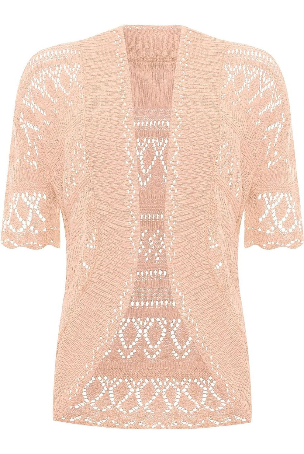 Plus Size Knitted Crochet Short Sleeve Shrugs Tops WearAll