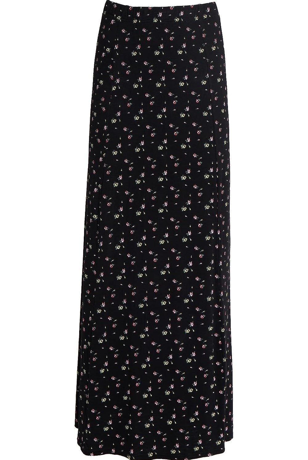 Plus Size Yellow Floral Print Maxi Skirt Skirt WearAll