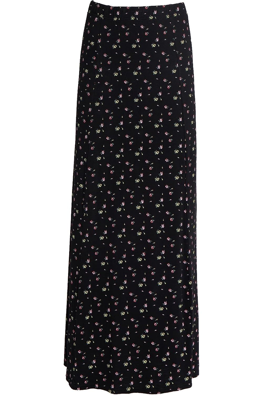 Plus Size Yellow Floral Print Maxi Skirt Skirt WearAll