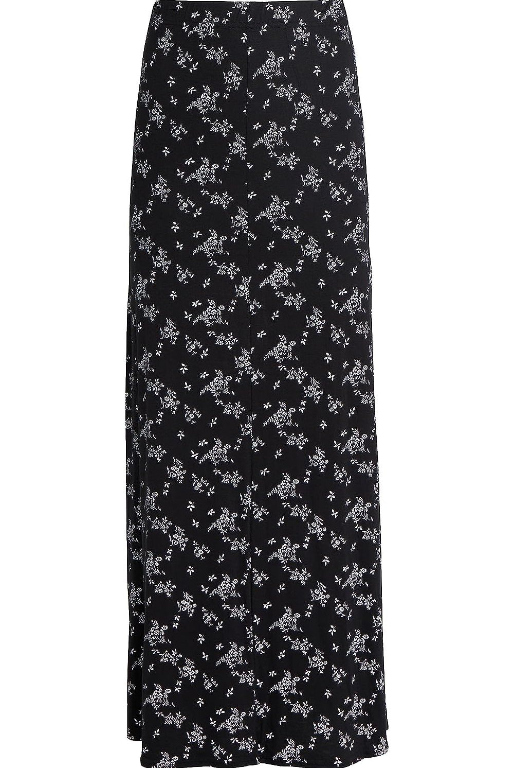 Plus Size Black White Floral Maxi Skirt Skirt WearAll
