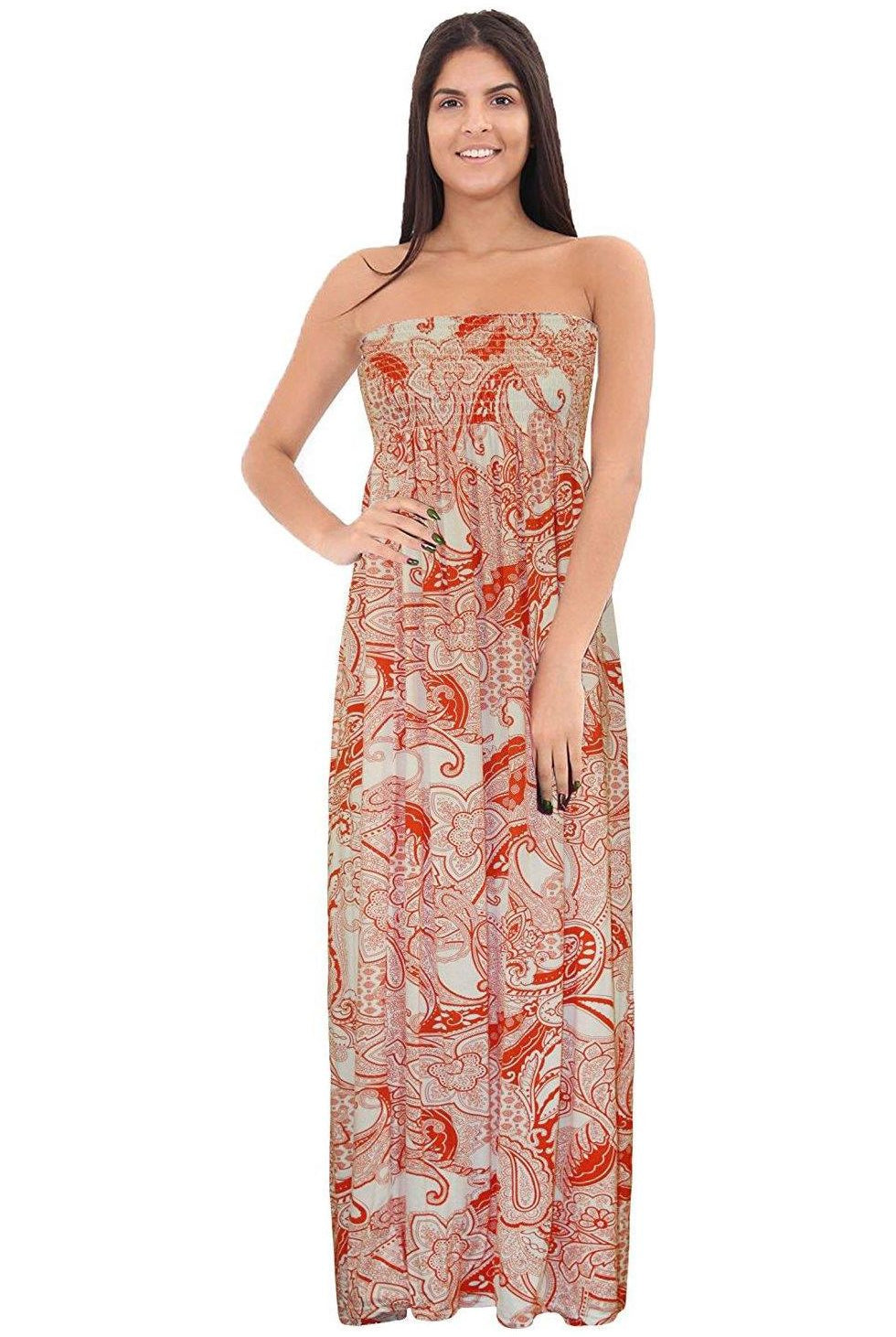 Orange Paisley Strapless Sheering Maxi Maxi Cardigan WearAll Orange 8-10