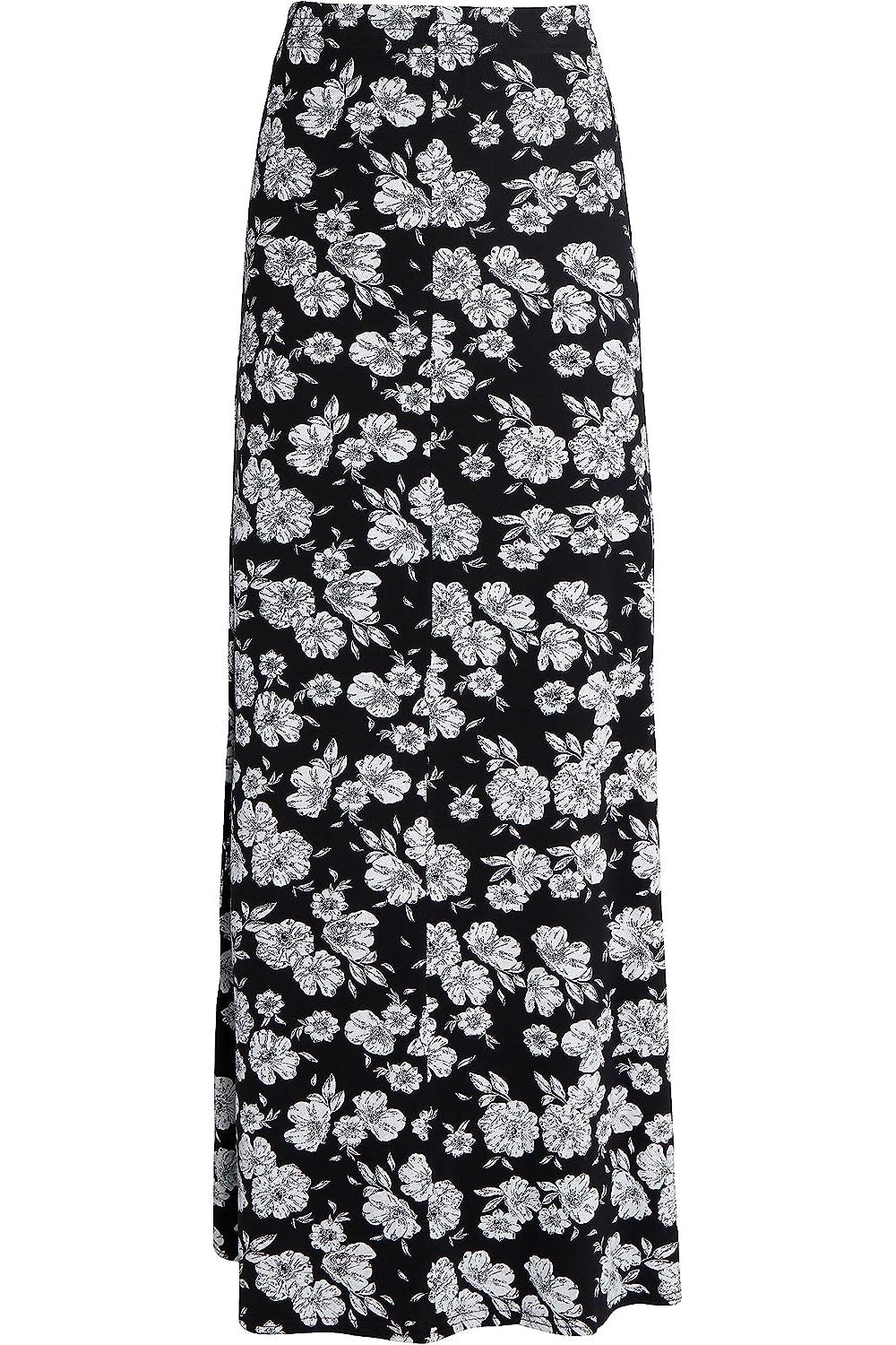 Plus Size Flower Print Maxi Skirt Skirt WearAll