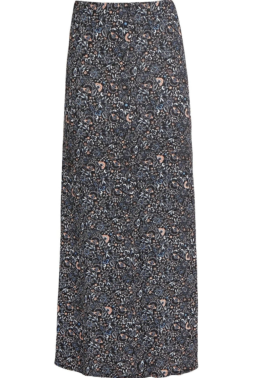 Plus Size Peach Floral Print Maxi Skirt Skirt WearAll