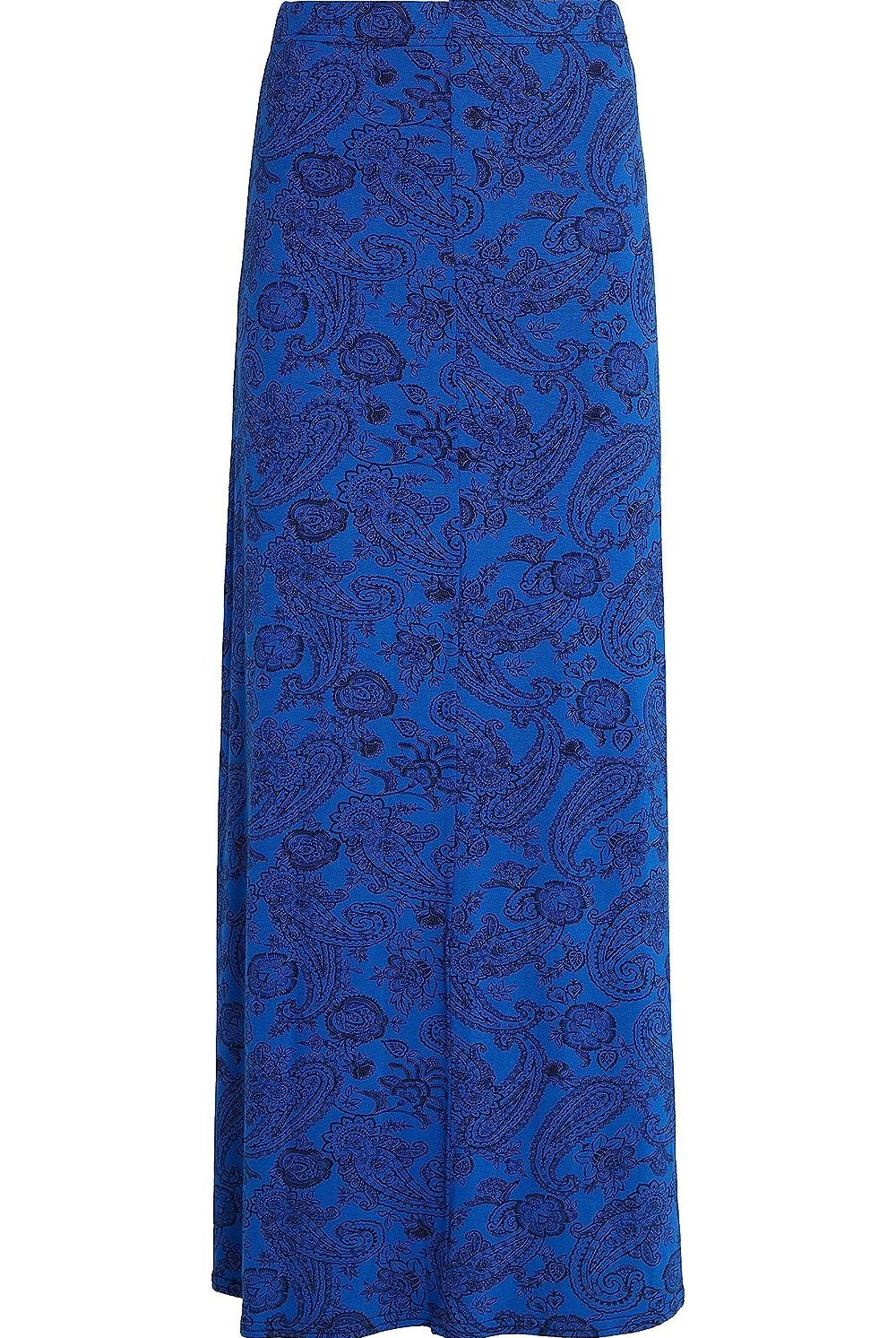 Plus Size Royal Paisley Print Maxi Skirt Skirt WearAll
