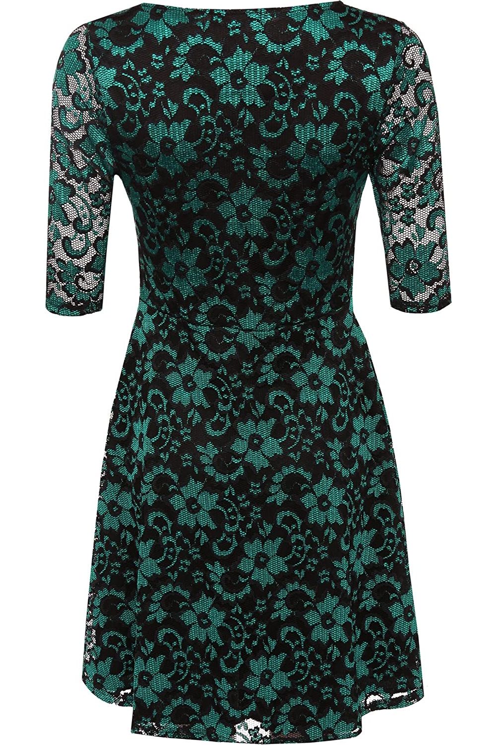 Plus Size Floral Lace Flared Skater Dress Dress WearAll