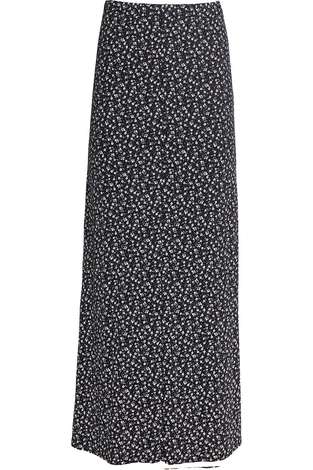 Plus Size Small Flower Print Maxi Skirt Skirt WearAll